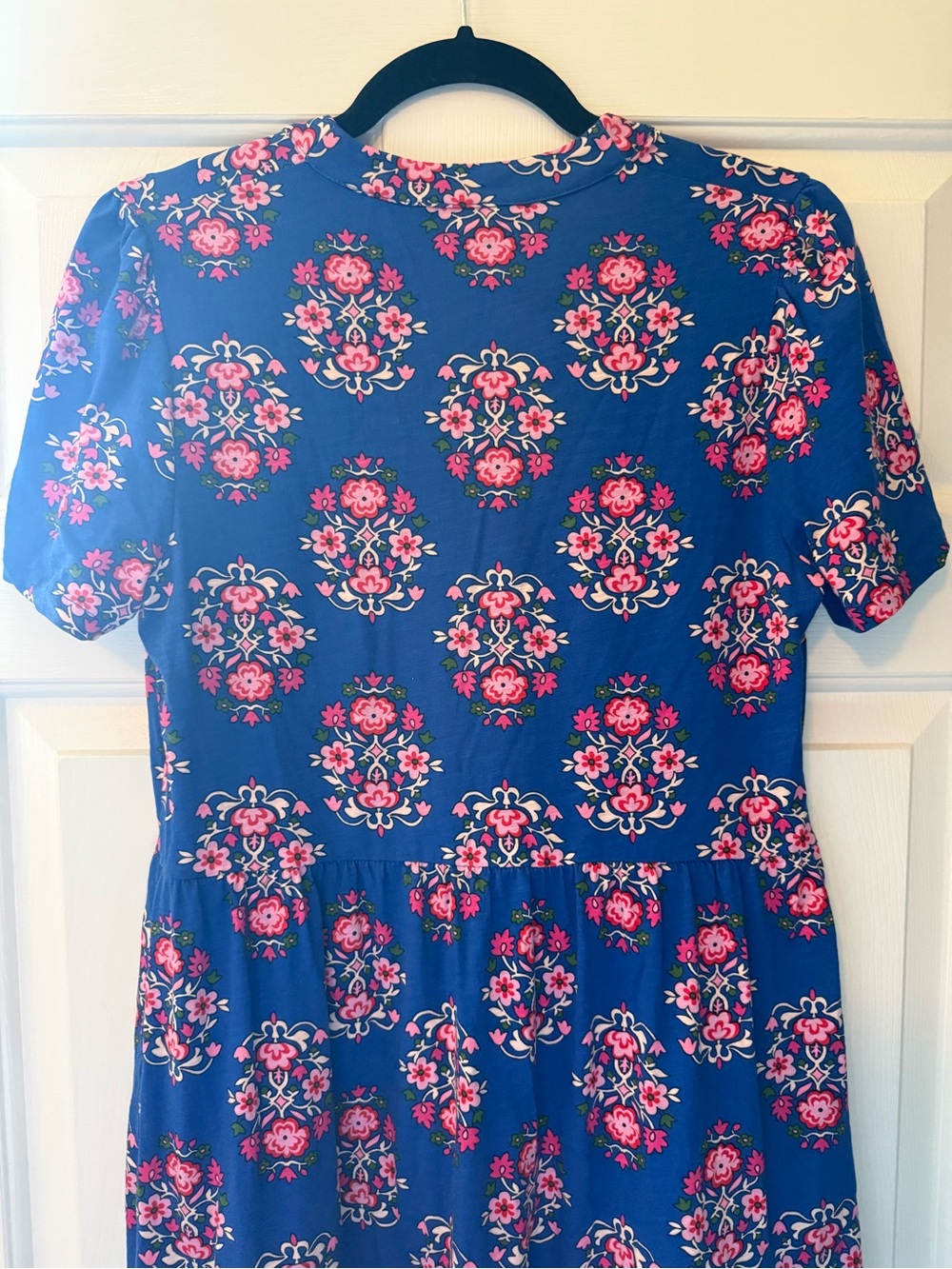 Biden Blue Dress with Pink Floral Print - Picture 6 of 6